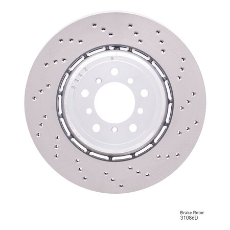 Dynamic Friction Co Brake Rotor - Drilled, Geospec Coated,  620-31086D